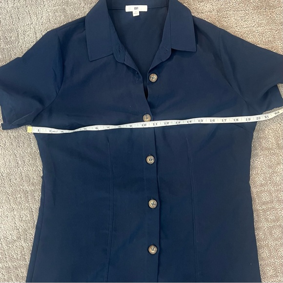 NWOT Nordstrom BP Navy Blue Shirt Dress With Drawstring in the Back, Size Medium - Picture 10 of 11